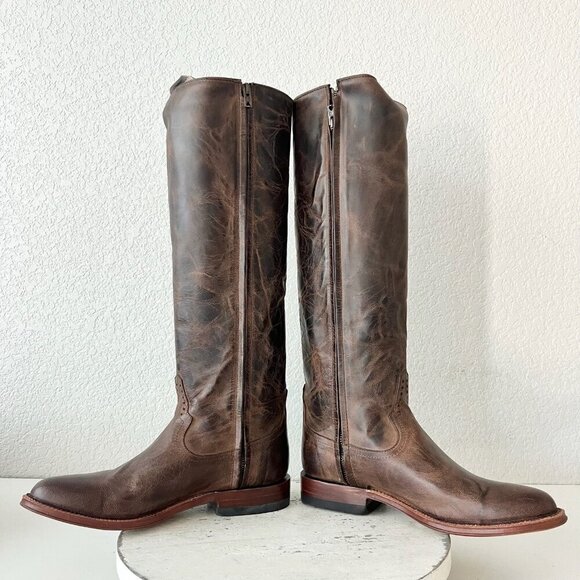 Rod Patrick Womens Cowboy Boots 9 Brown Leather Round Toe Tall Western Cowgirl - Picture 7 of 11